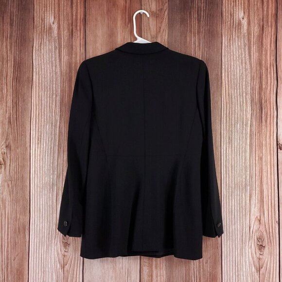 Escada Womens Size 36 Black Floral Two Button Notch Lapel Wool Blazer Jacket - Picture 6 of 16